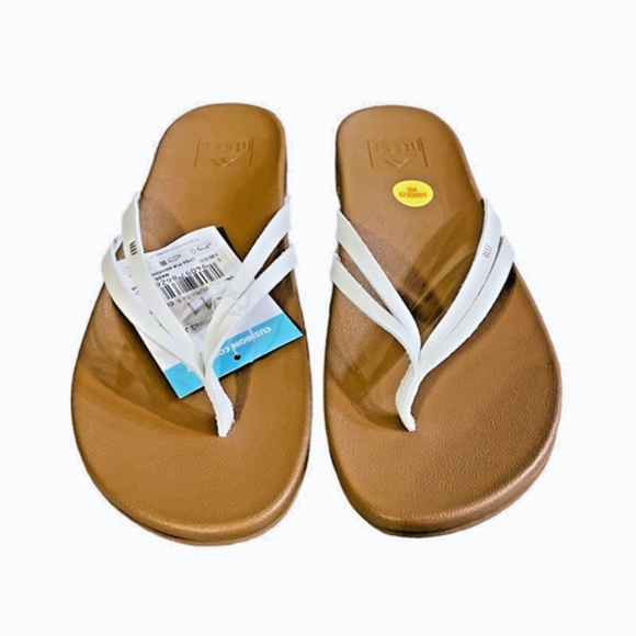 Reef Spring Joy Womens Flip Flops Size 11 White Tan Sandals - Picture 8 of 9
